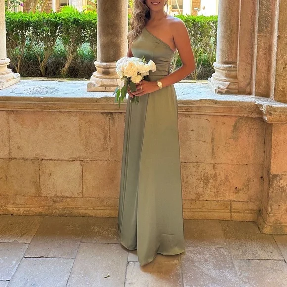 david bridal | Dresses | David Bridal Oneshoulder Bridesmaid Dress  Eucalyptus | Poshmark